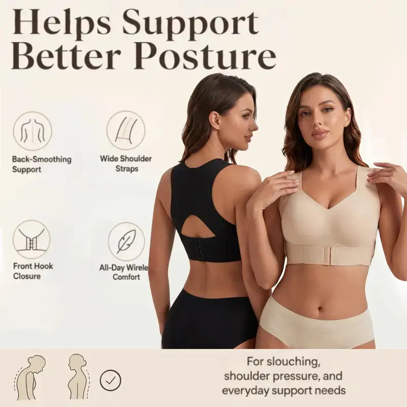 Posture Bra Wire-Free Bra, Women’S Breathable Mesh Wireless Top with Removable Pads Alternative, Activewear for Running and Gym Sessions Workout Bra, Training Bra, Push up Bra, Bras for Women Minimizer Bra, Jelly Bra,Gentle Support, Yoga Fitness Posture S